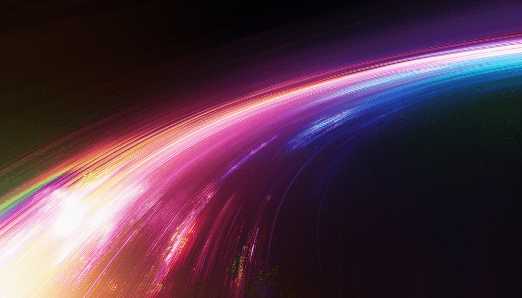 Vibrant streaks of pink, purple, and blue light arc across a dark background, creating a dynamic and futuristic energy flow in this abstract composition.